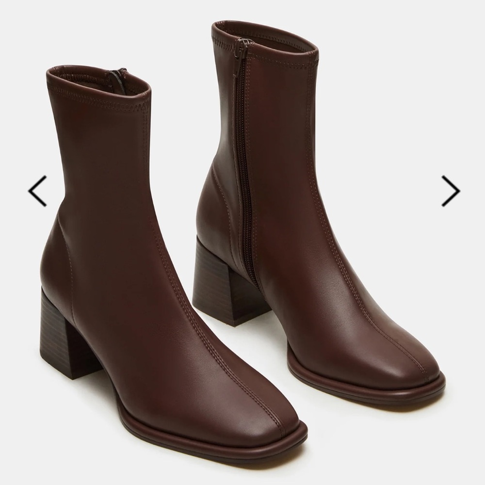 NWT Steve Madden Faux leather Pammy brown bootie - size 7.5 - Picture 11 of 13